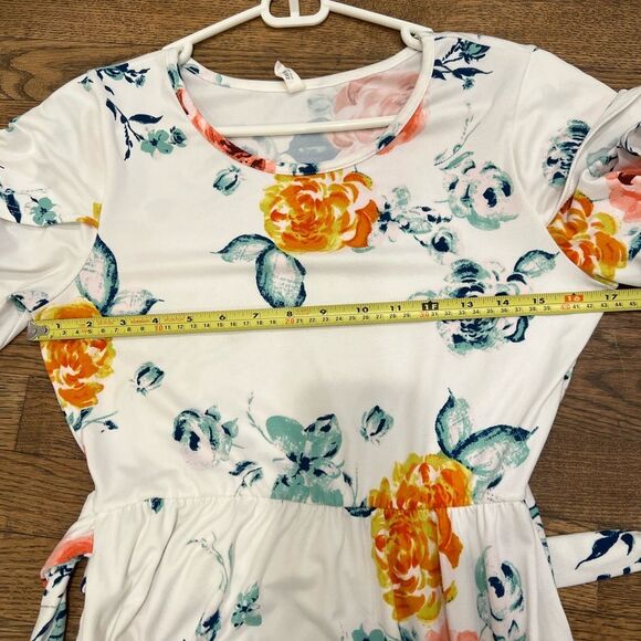 Pinkblush Floral Sundress w/ Ruffled Tie Front & Flutter Sleeves - Picture 5 of 6